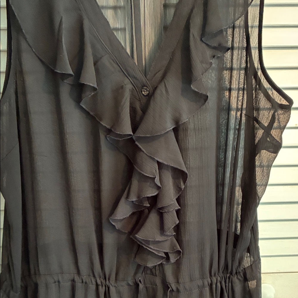 Old Navy Black Ruffle Mini Dress - Picture 3 of 5